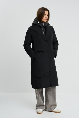 пуховик с капюшоном - верхняя одежда из спандекса 