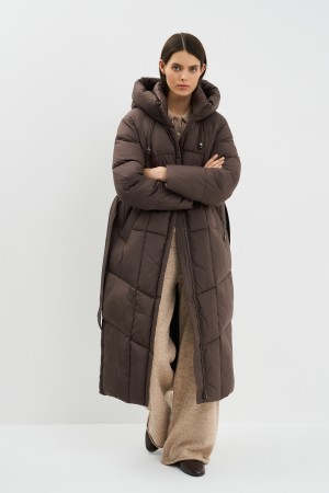 пуховик с капюшоном - верхняя одежда из спандекса 