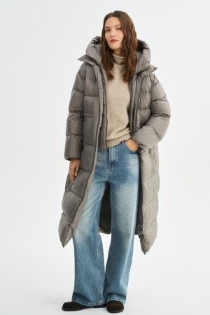 пуховик с капюшоном - женские пуховики приталенные 