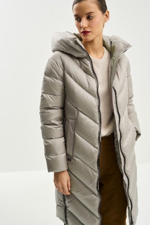 пуховик с капюшоном - женские пуховики трикотажные 