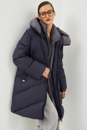 пуховик с капюшоном - женские пуховики трикотажные 