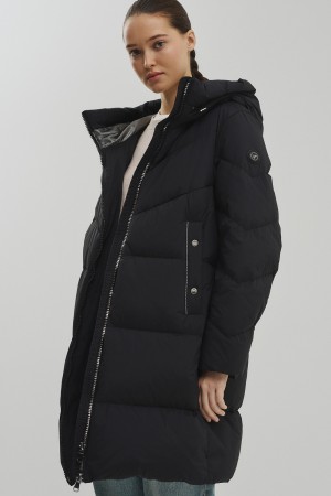 пуховик с капюшоном - женские пуховики трикотажные 