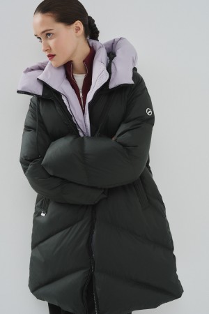 пуховик с капюшоном - женские пуховики трикотажные 