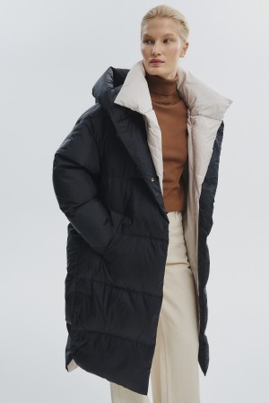 пуховик с капюшоном - женские пуховики трикотажные 