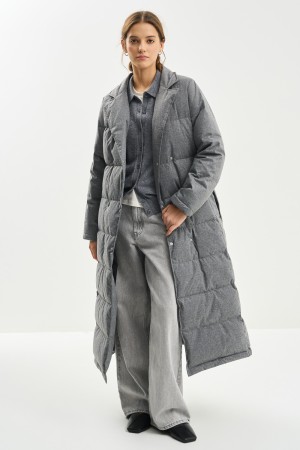 пуховик с поясом фотография