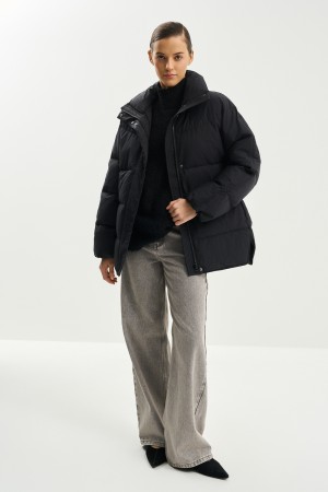 пуховик с поясом фотография