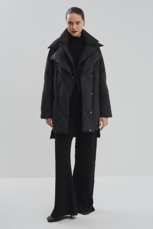 пуховик с поясом фотография