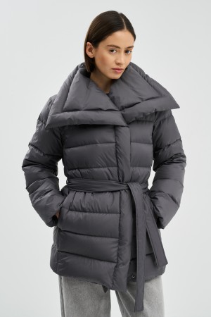 пуховик с поясом - женская одежда, обувь и аксессуары осенняя 