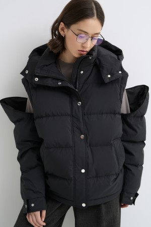 пуховик со съемными рукавами фотография