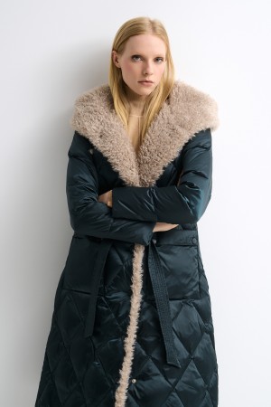 пуховое пальто с капюшоном - женские пальто снежная королева 