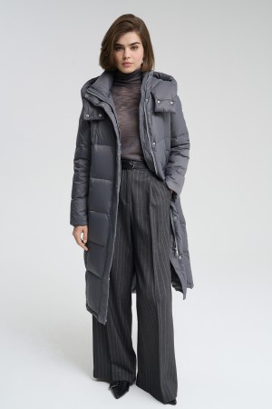 пуховое пальто с капюшоном - женские пальто снежная королева 