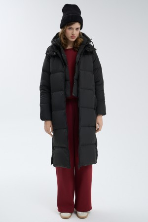 пуховое пальто с капюшоном - женская одежда, обувь и аксессуары с карманами 