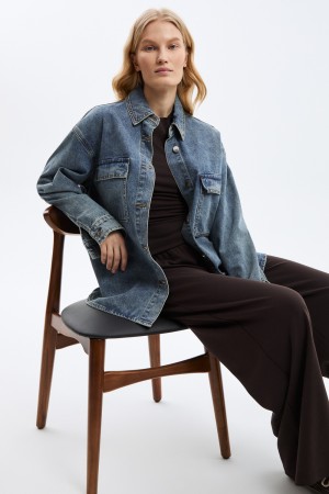 рубашка из денима - женские рубашки снежная королева 