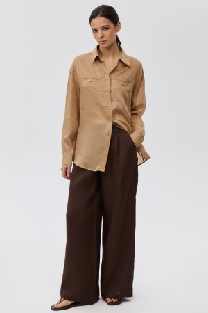 рубашка изо льна - женские рубашки снежная королева 