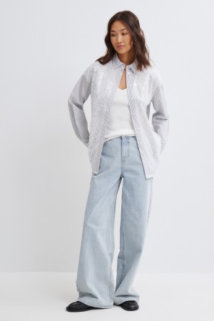 рубашка с пайетками - женская одежда снежная королева 