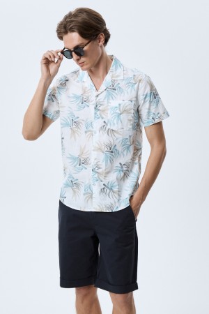 рубашка с принтом - мужская одежда, обувь и аксессуары хлопковая 