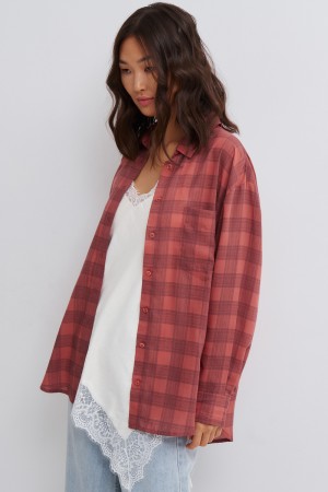 рубашка в клетку - женские рубашки снежная королева 