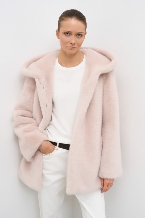 шуба из искусственного меха с капюшоном - женские шубы свободные 