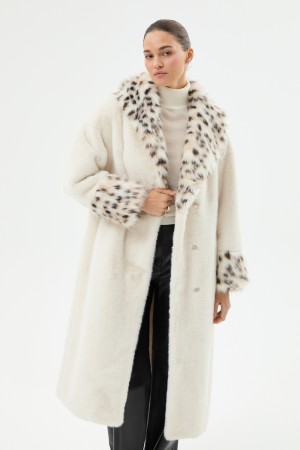 шуба из искусственного меха с поясом - женские шубы по распродаже