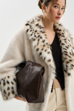 шуба из искусственного меха с поясом - женские шубы и полушубки широкие 