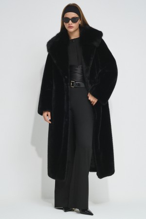 шуба из искусственного меха с поясом - женские шубы по распродаже