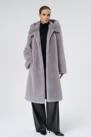 шуба из искусственного меха с поясом - женские шубы и полушубки с поясом 