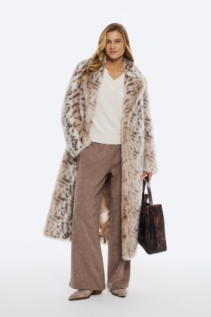 шуба из искусственного меха с поясом - женские шубы и полушубки удлиненные 