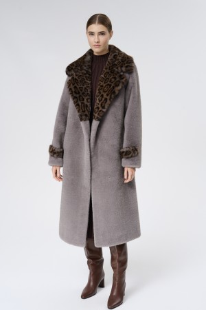 шуба из искусственного меха с поясом - женские шубы и полушубки с поясом 