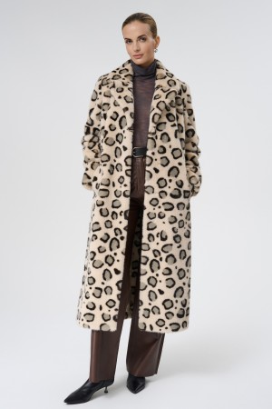 шуба из искусственного меха с поясом - женская одежда, обувь и аксессуары прямая 