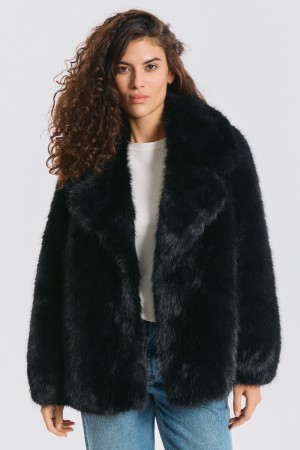 шуба из искусственного меха - женские шубы из полиэстера 