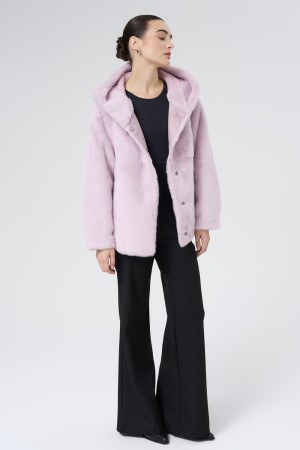 шуба из искусственного меха - женские шубы и дубленки с капюшоном 