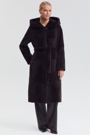 шуба из меха нутрии с капюшоном - верхняя одежда снежная королева 