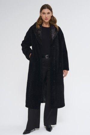 шуба из овчины с отделкой мехом норки - женские шубы осенние 