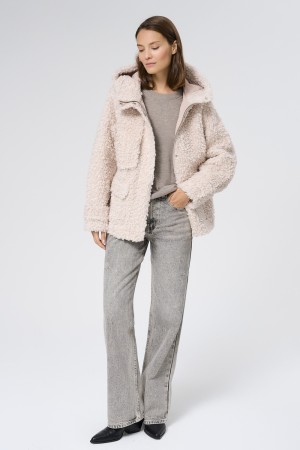 шуба из овечьей шерсти - женские шубы с клапаном 