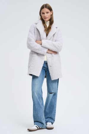 шуба из овечьей шерсти - женские шубы с карманами 