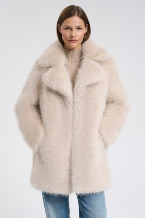 шуба из овечьей шерсти - женские шубы прямые 