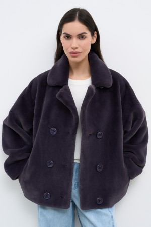 шуба из шерсти кролика - женская одежда, обувь и аксессуары серая 