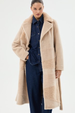 шуба из шерсти с поясом - женские шубы по распродаже