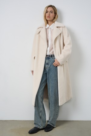 шуба из шерсти с поясом - женские шубы по распродаже