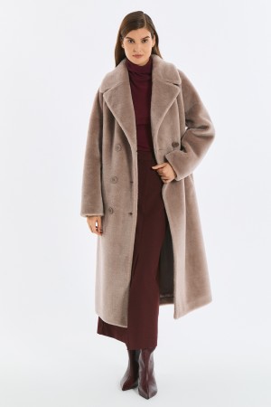 шуба из шерсти с поясом - женские шубы по распродаже