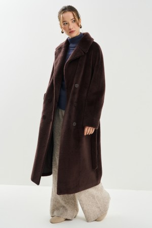 шуба из шерсти с поясом - женские шубы по распродаже