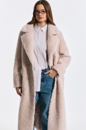 шуба из шерсти с поясом - женские шубы по распродаже