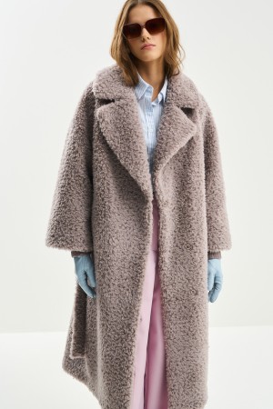 шуба из шерсти с поясом - женские шубы по распродаже