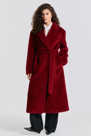 шуба из шерсти с поясом фотография