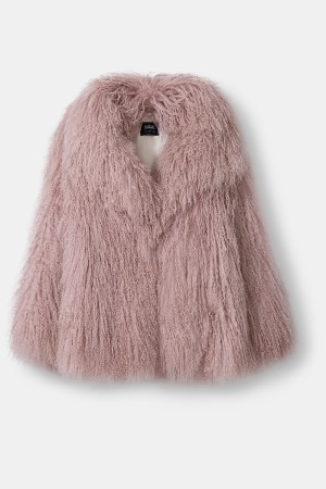 шуба из тибетской овчины - женские шубы с воротником 