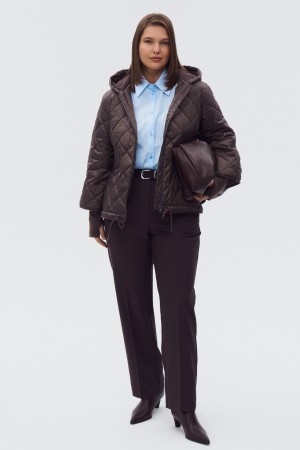 стеганая куртка с капюшоном - куртки и пуховики из спандекса 