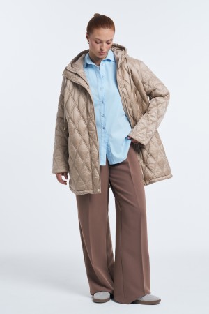 стеганая куртка с капюшоном фотография