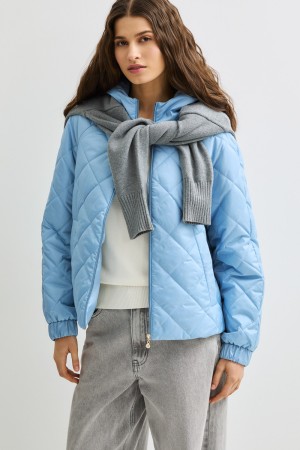 стеганая куртка с капюшоном фотография