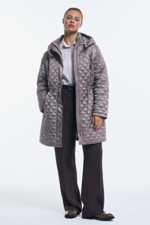 стеганое пальто с капюшоном - женские пальто снежная королева 