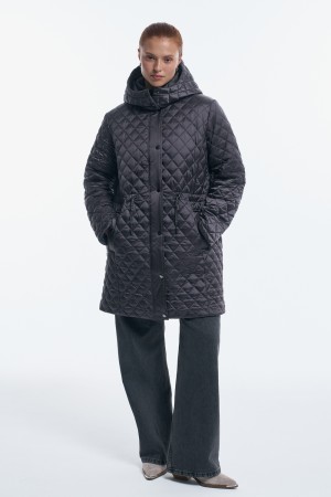 стеганое пальто с капюшоном - женские пальто снежная королева 